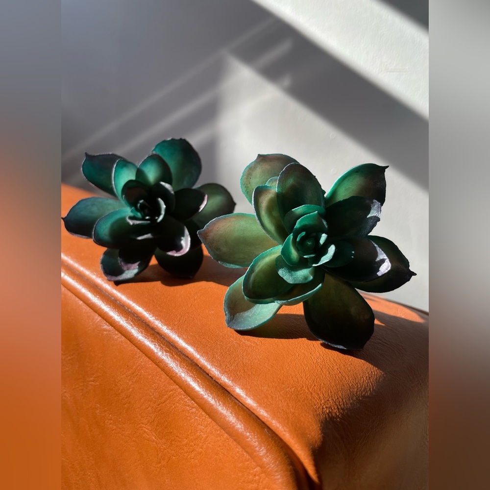 Artificial Green Succulent Napkin Rings
